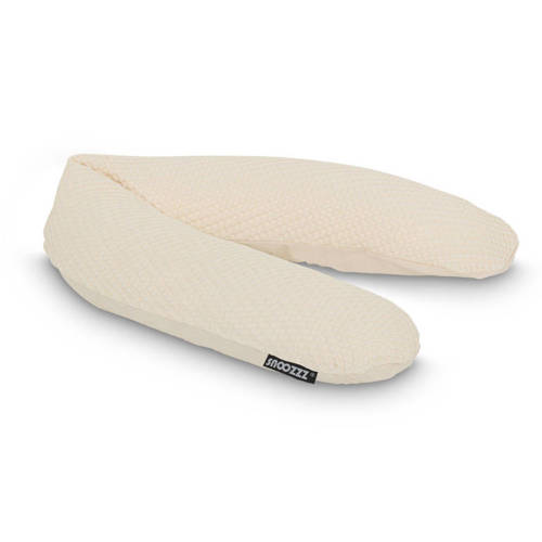 Snoozzz Voedingskussen Premium Kwaliteit - 185 cm – Microparel Vulling – Wasbare Hoes - Wafel Champagne afbeelding