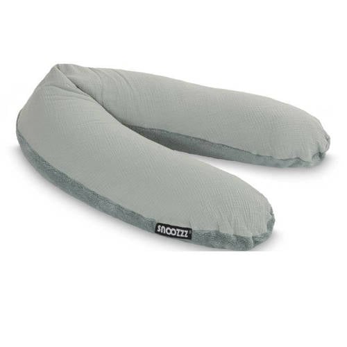 Snoozzz Voedingskussen Premium Kwaliteit - 185 cm – Microparel Vulling – Wasbare Hoes - Teddy Stone afbeelding