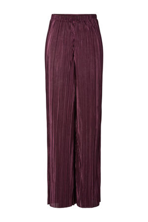 wide leg regular waist casual broek donkerrood