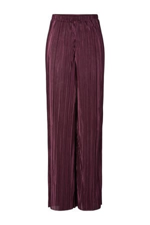 wide leg regular waist casual broek donkerrood