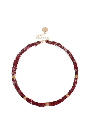 gevlochten ketting bordeauxrood