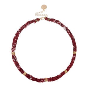 gevlochten ketting bordeauxrood