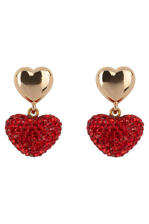 oorbellen Amy goudkleurig/rood