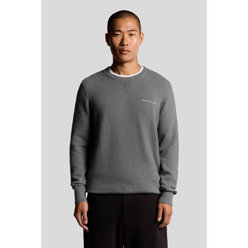 Lyle & Scott trui fijn gebreid grijs afbeelding