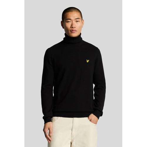 Lyle & Scott trui met wol fijn gebreid zwart afbeelding