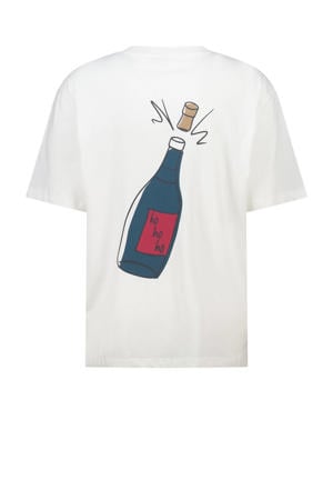 relaxed T-shirt met backprint wit