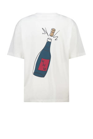 relaxed T-shirt met backprint wit