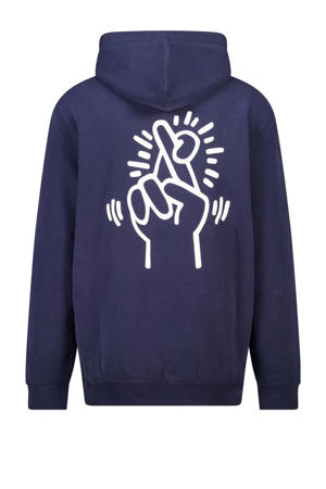 hoodie met backprint blauw