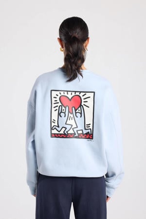 sweater met backprint blauw