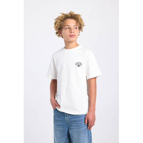 America Today T-shirt met backprint wit afbeelding