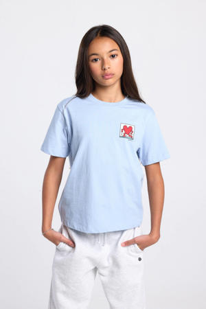 T-shirt met backprint lichtblauw