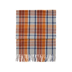 geruite sjaal oranje/blauw