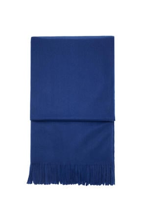 sjaal met franjes blauw