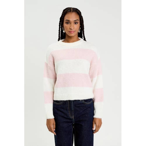 Cache Cache gestreepte pullover ecru/ lichtroze afbeelding
