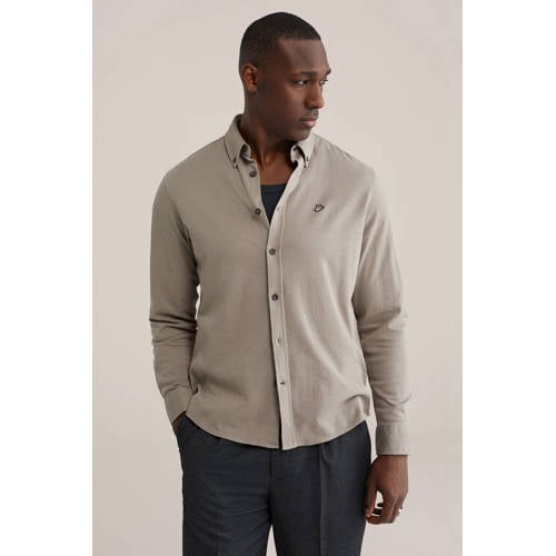 WE Fashion Regular casual overhemd taupe afbeelding