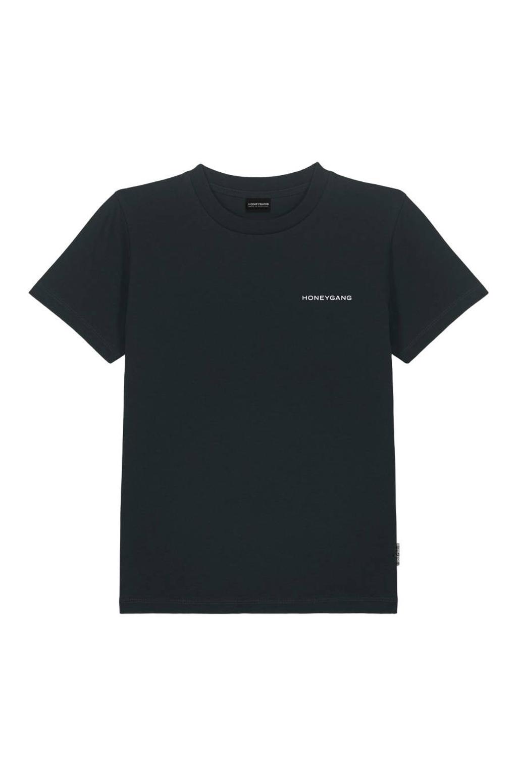 Zwarte jongens Baron Filou Honeygang T-shirt van katoen met backprint en korte mouwen