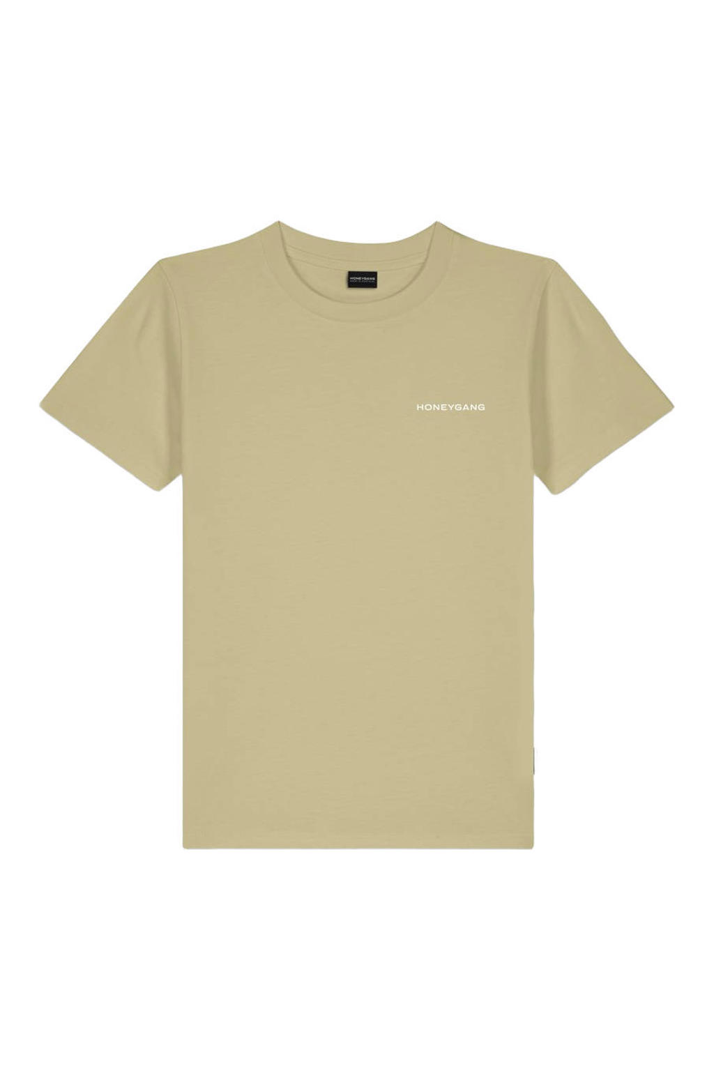 Beige jongens en meisjes Baron Filou Honeygang T-shirt van katoen met backprint en korte mouwen