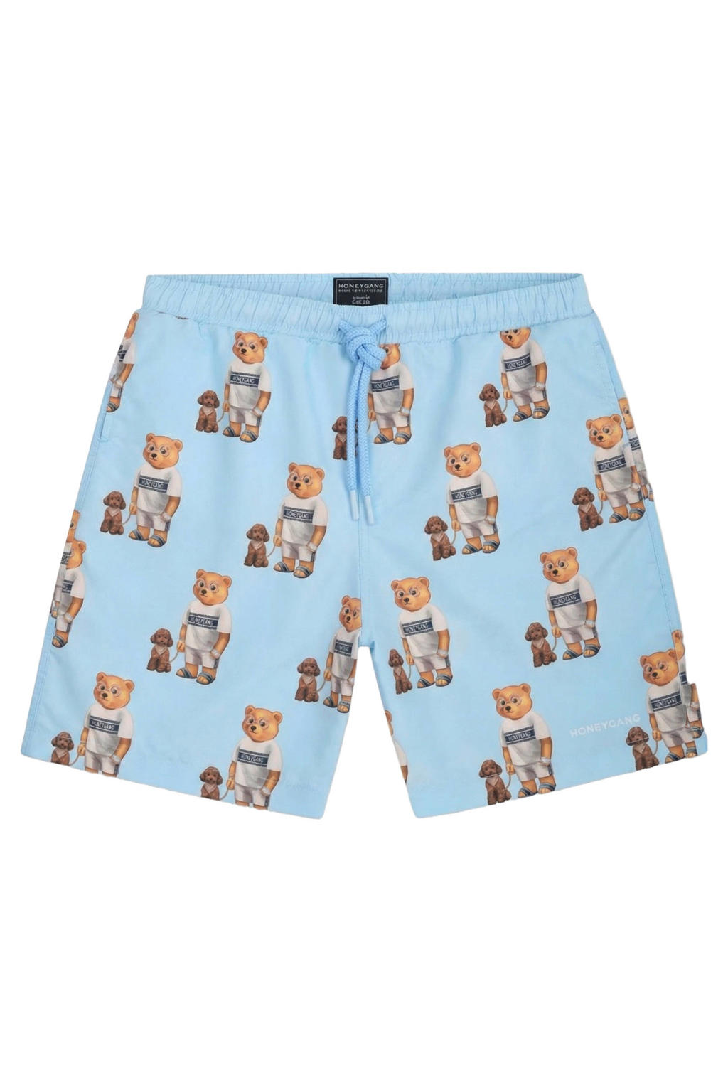 Lichtblauwe jongens Baron Filou Honeygang zwemshirt van polyester met elastische tailleband met koord