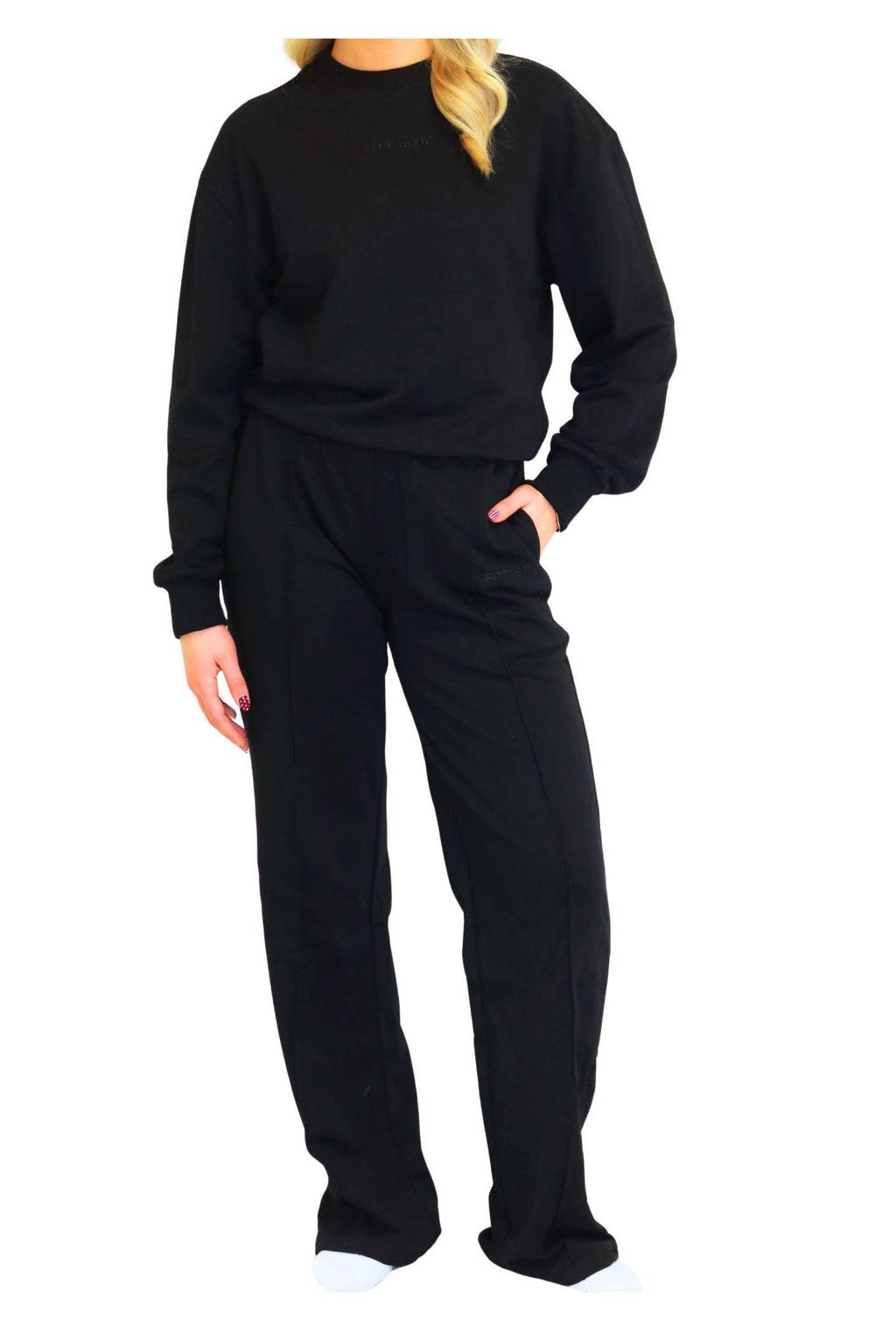 Zwarte dames Fittastic Sportswear joggingbroek Chic met regular fit en regular waist