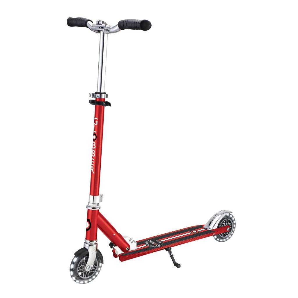 Globber Flow Element Lights Chrome Red vouwstep