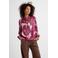 Ruby blouse met bladprint bordeauxrood