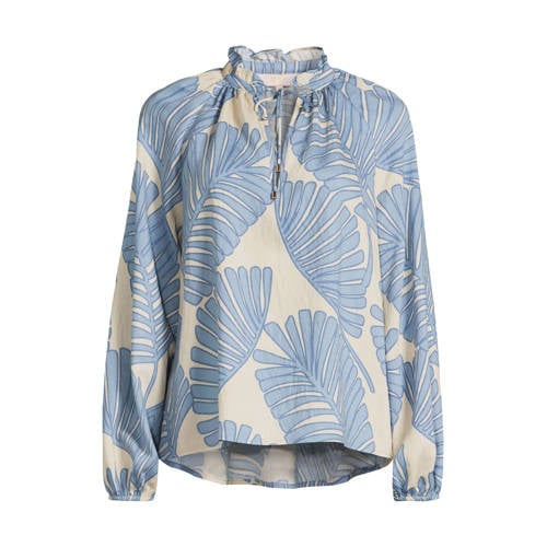 Ruby blouse met blad print afbeelding