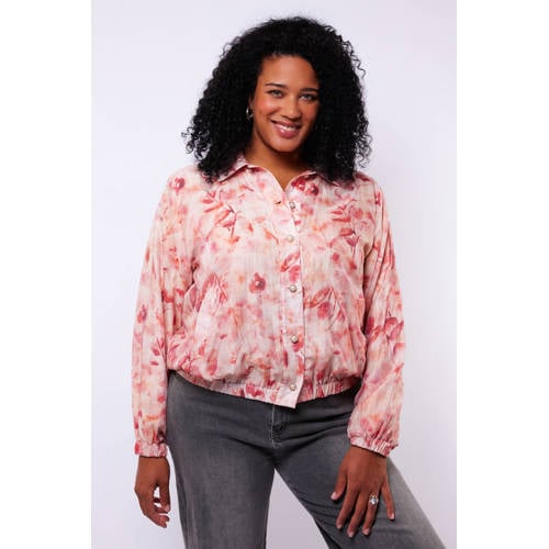 Exxcellent gebloemde blouse lichtroze afbeelding