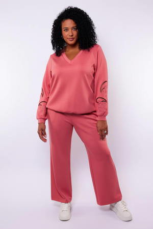wide leg regular waist broek ecru