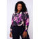 Exxcellent gebloemde blouse donkerpaars
