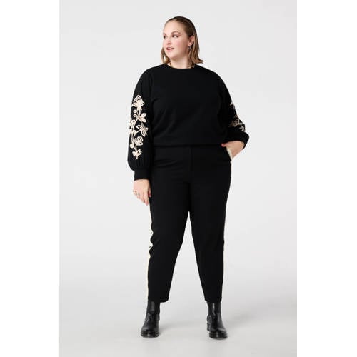 MS Mode gebloemde sweater zwart afbeelding