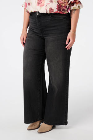 high waist wide leg jeans black denim