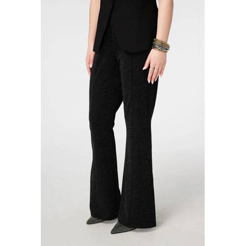 MS Mode flared tregging met glitter zwart afbeelding
