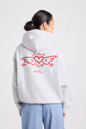 hoodie met backprint grijs