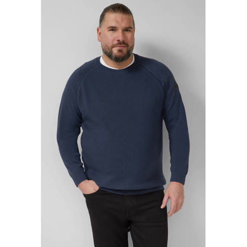 s.Oliver Big Size trui rib gebreid donkerblauw afbeelding