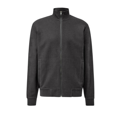 s.Oliver Big Size vest rib gebreid antraciet afbeelding