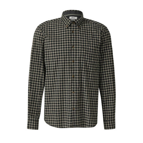 s.Oliver regular geruit casual overhemd zwart afbeelding