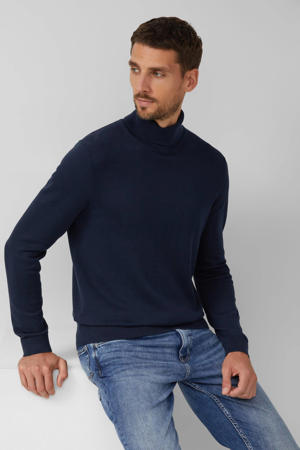COOFANDY Coltrui voor heren, casual gebreide trui met lange mouwen, effen kleur, wintertruien met rolkraag, Zwart, 3XL