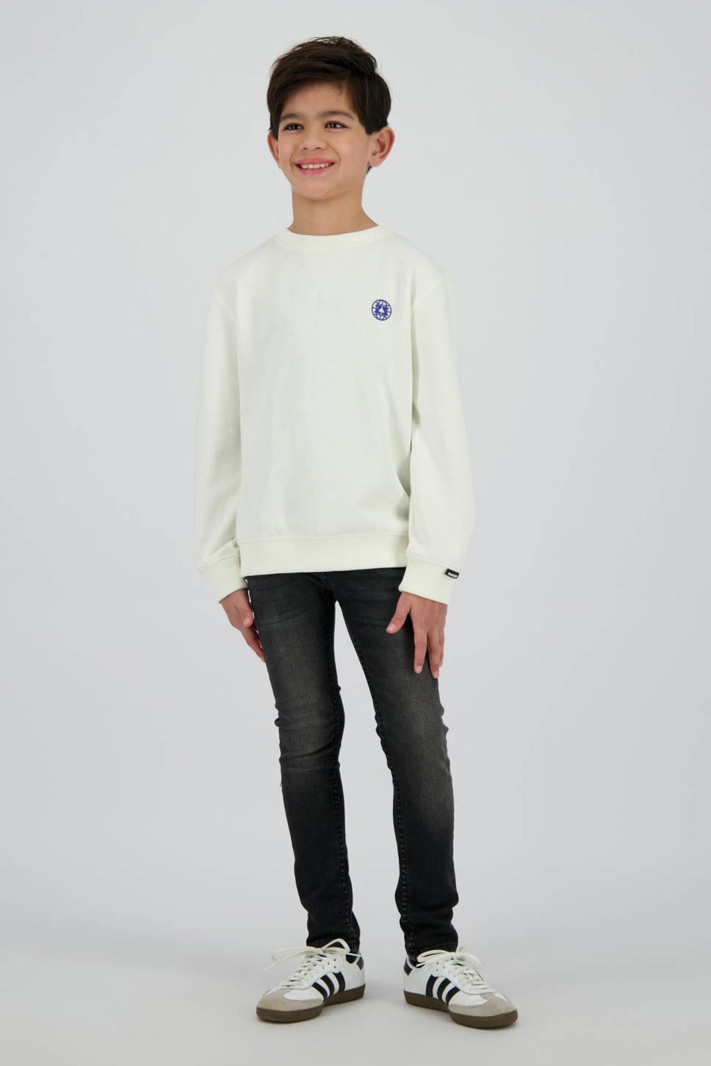 Black denim jongens Raizzed skinny skinny jeans black van stretchdenim met regular waist, rits- en knoopsluiting en effen
