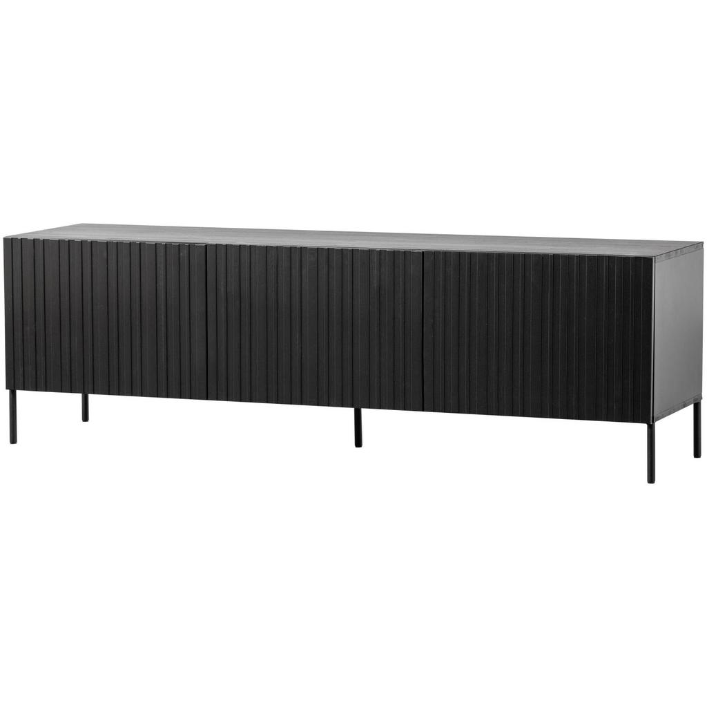 WOOOD WOOOD Grand Gravure TV Meubel - Grenen - Zwart - 56x180x46