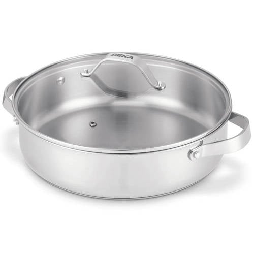 Beka Sauteerpan / Hapjespan Cicla – Ø 28 cm – Gerecycled RVS – PFAS-vrij – met glasdeksel afbeelding