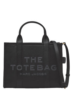 leren handtas The Medium Tote zwart