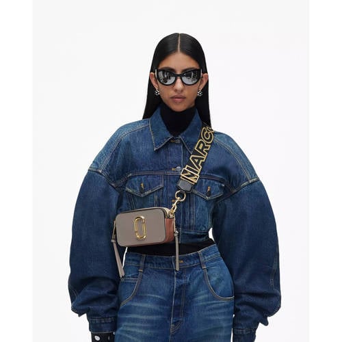Marc Jacobs leren crossbody tas The Snapshot beige afbeelding