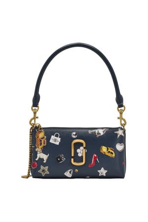 leren schoudertas The Pochette blauw