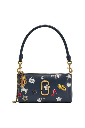 leren schoudertas The Pochette blauw