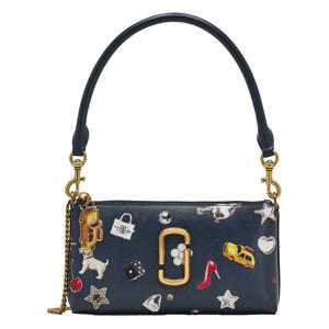 leren schoudertas The Pochette blauw