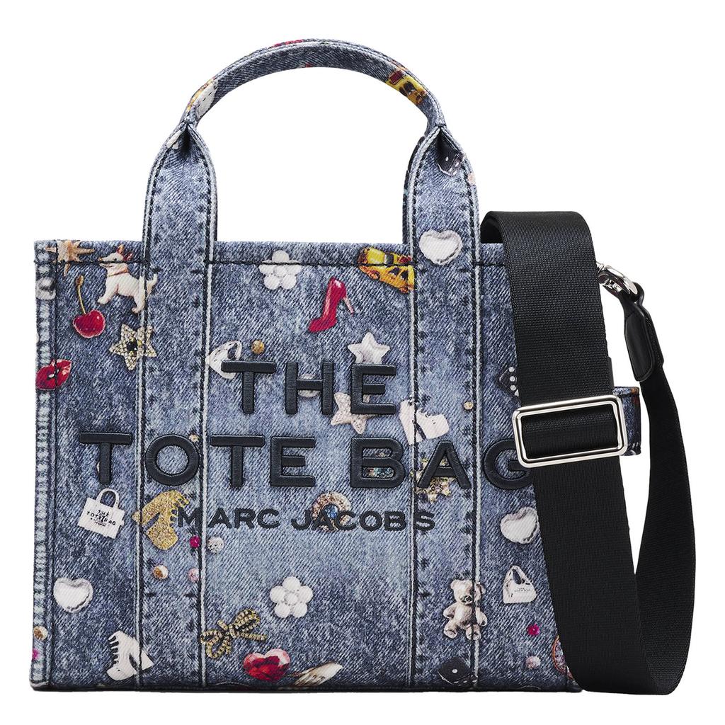 Marc Jacobs denim handtas The Small Tote blauw