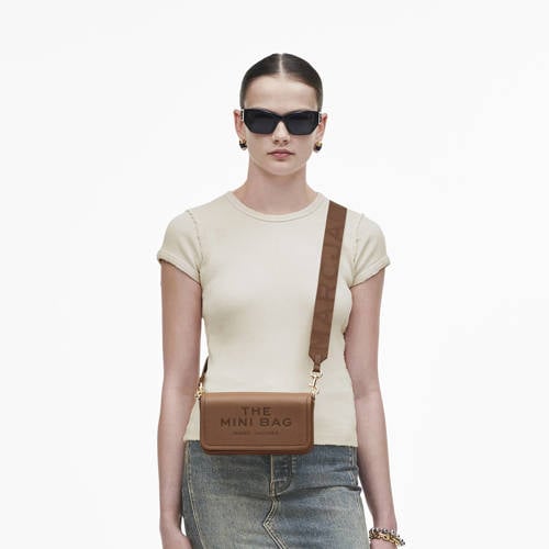Marc Jacobs leren crossbody tas The Mini Bag cognac afbeelding