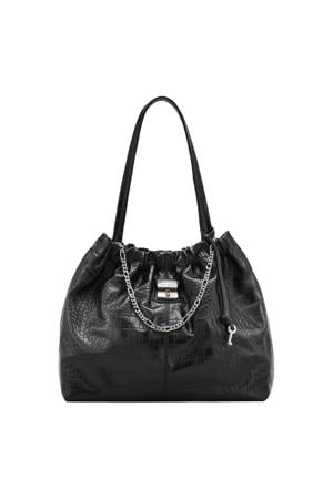 leren shopper The Tote zwart