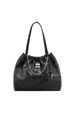 leren shopper The Tote zwart