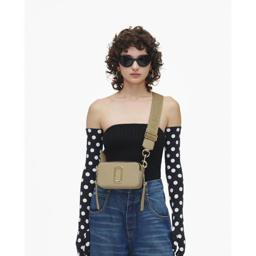 Marc Jacobs leren crossbody tas The Snapshot beige afbeelding